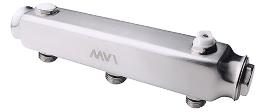 Коллектор из нержавеющей стали MVI, м\ц 100мм, 1"x1/2", 5 выходов
