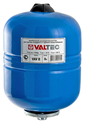 Мембранный бак для водоснабжения 24 л VALTEC, синий