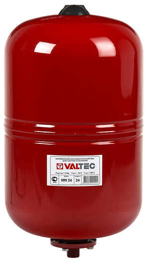 Мембранный бак для отопления 24 л VALTEC, красный