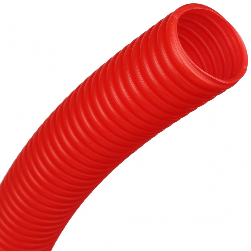 Кожух гофрированный ПНД для электропроводки DN 40 мм, длина 15 м RUVINIL, красный