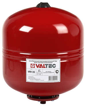 Мембранный бак для отопления 35 л VALTEC, красный