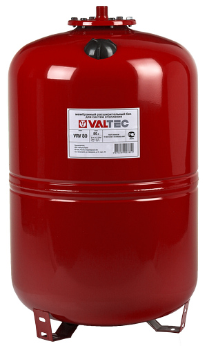 Мембранный бак для отопления 80 л с ножками VALTEC, красный